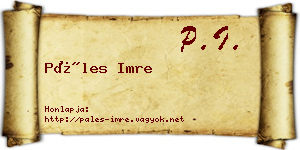 Páles Imre névjegykártya